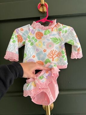 The Beaufort Bonnet Company Swim Set - Long Sleeve Swim Top & Bikini Bottoms